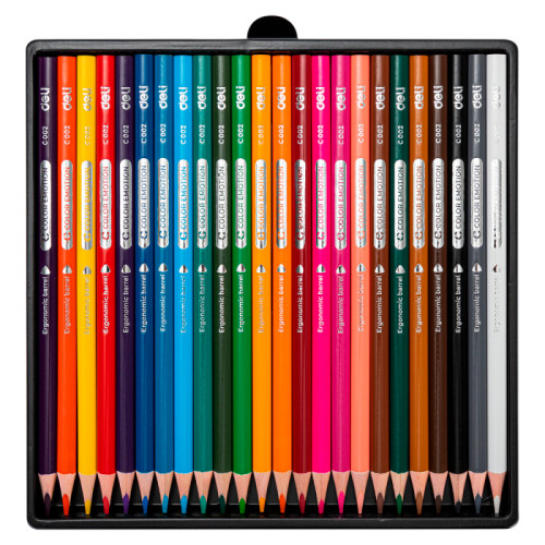 Карандаши цветные Deli "Color Emotion", 24 цвета, дерево, картон
