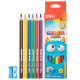 Карандаши цветные Deli "Color Kids", 6 цветов, утолщенные, дерево, картон