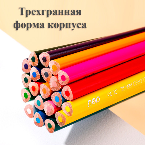 Карандаши цветные Deli "ColoRun", 36 цветов, дерево, картон