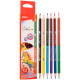 Карандаши цветные Deli "ColoRun", двухсторонние, 6 штук, 12 цветов, дерево, картон