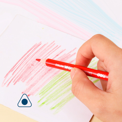 Карандаши цветные Deli "ColoRun", короткие, 12 цветов, PS, картон