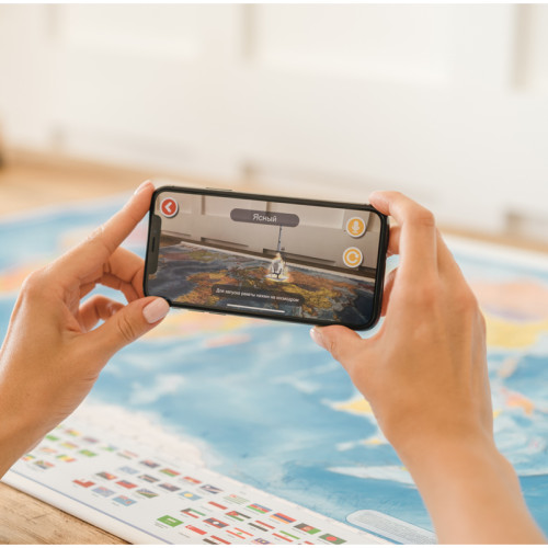 Карта Мира политическая Globen, 1:28 млн., 1170х800 мм, интерактивная, с ламинацией, европодвес