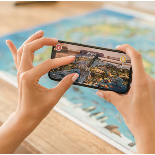 Карта Мира "Животный и растительный мир Земли" Globen, 1010х690 мм, интерактивная, с ламинацией