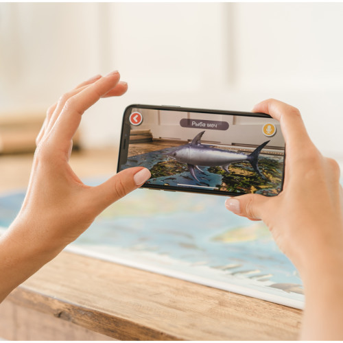 Карта Мира "Животный и растительный мир Земли" Globen, 1010х690 мм, интерактивная, с ламинацией