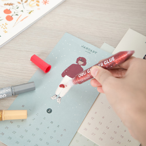 Клей-гель DELI "Explora" с блестками, 3 шт по 12 мл, в блистере