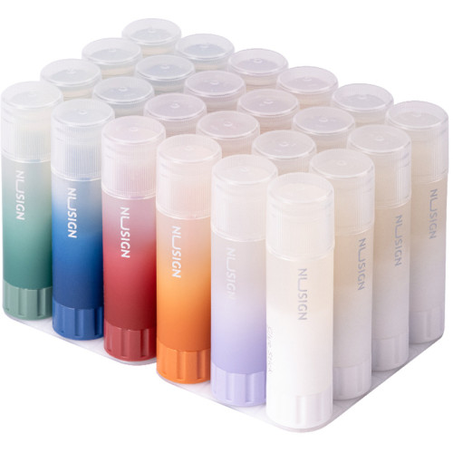 Клей-карандаш NUSIGN 21 грамм, прозрачный, корпус ассорти