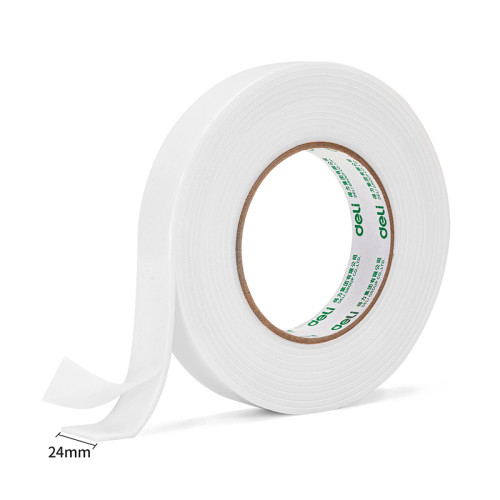 Клейкая лента двусторонняя DELI 24 мм х 4,5 м (вспененная основа)