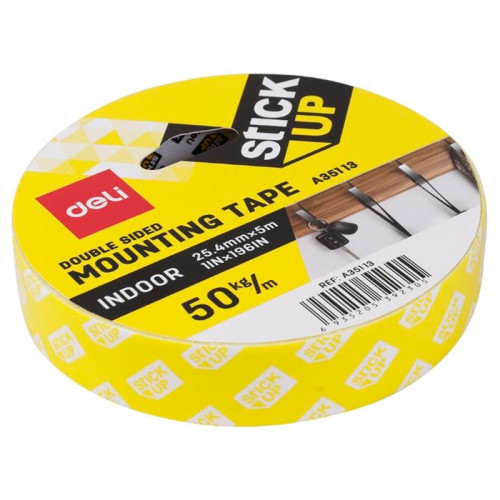 Клейкая лента двусторонняя DELI 25,4 мм х 5 м, белая