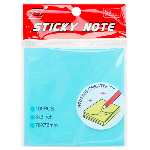 Клейкие листики KUVERT "Sticky" 76 х 76 мм, голубые, 100 листов