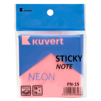 Клейкие листики KUVERT "Sticky" 76 х 76 мм, неон-розовый, 100 листов