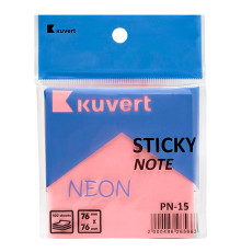 Клейкие листики KUVERT "Sticky" 76 х 76 мм, неон-розовый, 100 листов