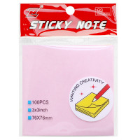 Клейкие листики KUVERT "Sticky" 76 х 76 мм, розовые, 100 листов