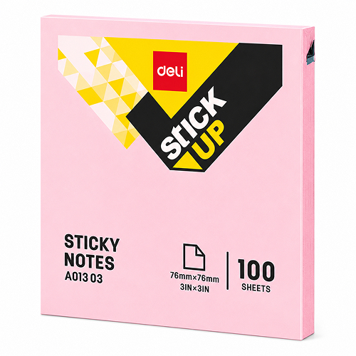 Клейкие листки DELI "Stick Up", 76 х76 мм, ассорти пастельные, 100 листов, пленка