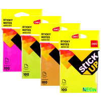 Клейкие листки DELI "Stick Up", 76х76 мм, ассорти неоновые, 100 листов, европодвес