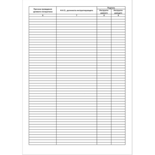 Книга по технике безопасности целевого инструктажа А4, 50 листов, в линейку