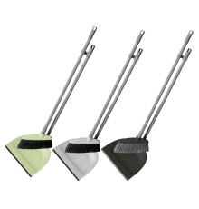 Комплект для уборки York "Лень", совок + щетка, пласт.ручка 92 см, пластик, резиновый край