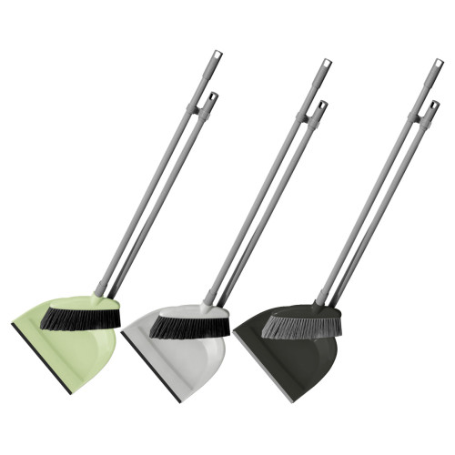 Комплект для уборки York "Лень", совок + щетка, пласт.ручка 92 см, пластик, резиновый край