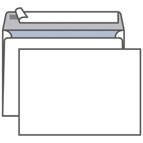 Конверт С5 KurtStrip (162х229 мм) белый, удаляемая лента, внутренняя запечатка
