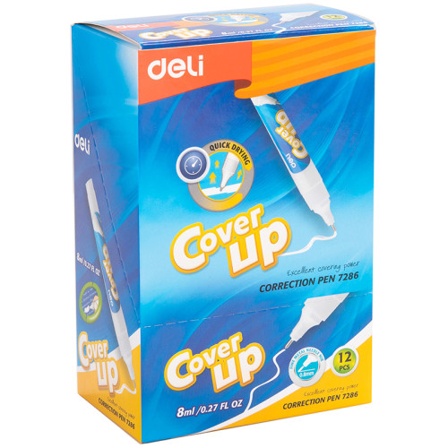 Корректирующая ручка DELI, 8 мл, металлический наконечник