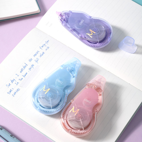 Корректирующий роллер DELI "Macaron",  5 мм х 12 м, ассорти