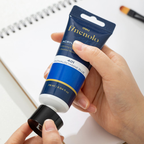 Краска акриловая DELI "Finenolo" художественная, глянцевая, 75 мл., жженая умбра, туба