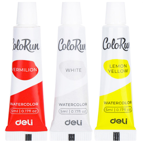 Краски акварельные DELI "ColoRun", художественные, 12 цветов в тубах по 5 мл.