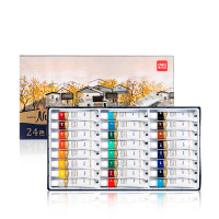 Краски пигментные DELI "Nuevo" для живописи, 24 цвета по 12 мл., картон