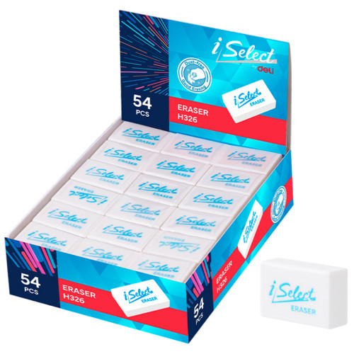 Ластик DELI " i Select", прямоугольный, белый (26х17х9 мм)