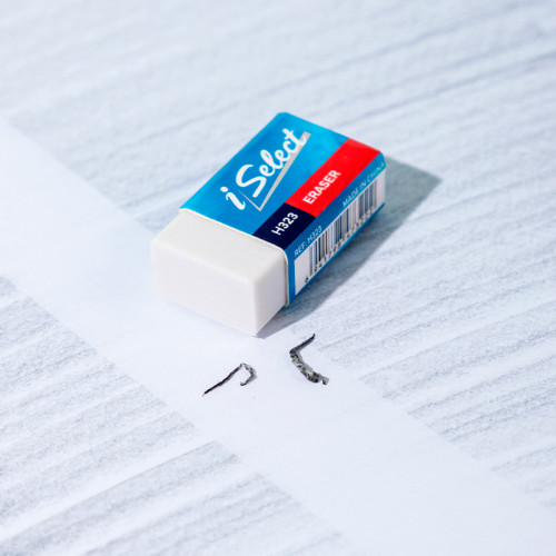Ластик DELI " i Select", прямоугольный, белый (33х17х10 мм)