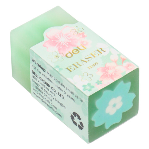 Ластик DELI "Cherry Blossom", прямоугольный, ассорти (38х20х20 мм)
