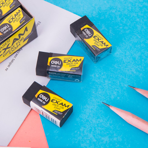 Ластик DELI "Exam", прямоугольный, черный (33х15х12 мм)
