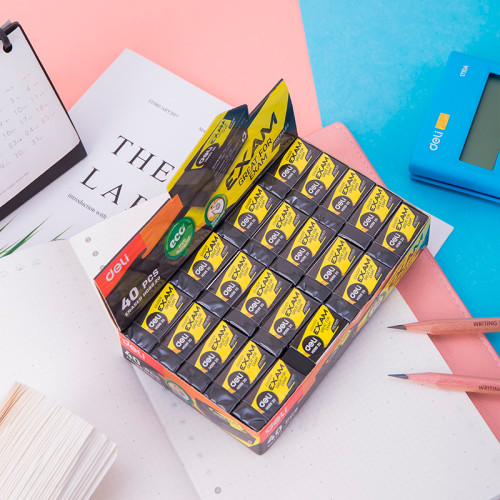 Ластик DELI "Exam", прямоугольный, черный (33х15х12 мм)