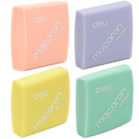 Ластик DELI "Macaron", квадратный, ассорти, 35х35х11 мм