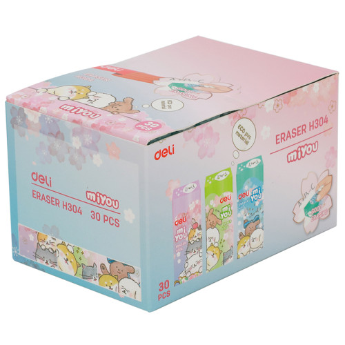 Ластик DELI "MiYou", прямоугольный, ассорти (60х24х12 мм)