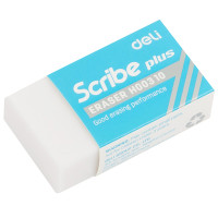 Ластик DELI "Scribe Plus", прямоугольный, белый (40х22х12 мм)