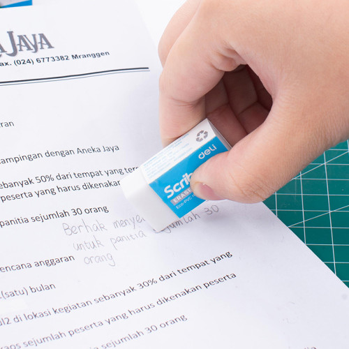 Ластик DELI "Scribe Plus", прямоугольный, белый (40х22х12 мм)