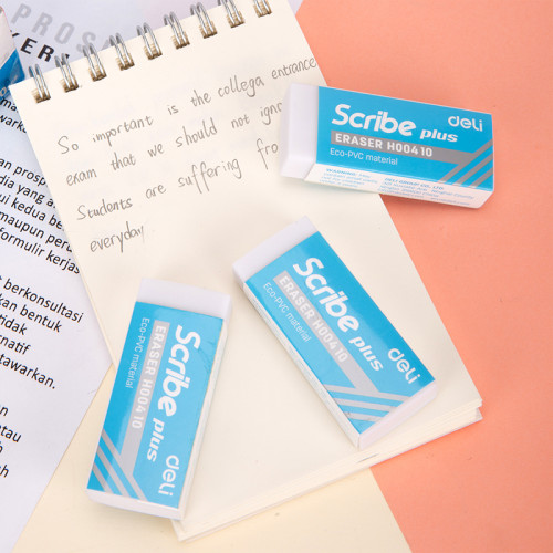 Ластик DELI "Scribe Plus", прямоугольный, белый (60х24х12 мм)
