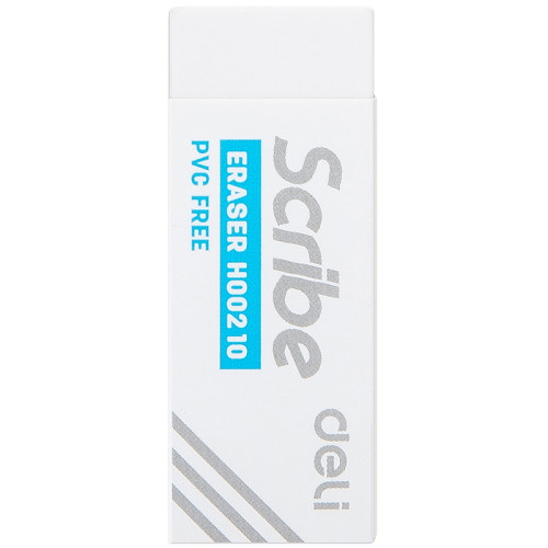 Ластик DELI "Scribe", прямоугольный, белый (54х20х10 мм)