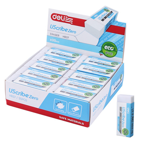 Ластик DELI "UScribe Zero", прямоугольный, белый (60х22х12 мм)