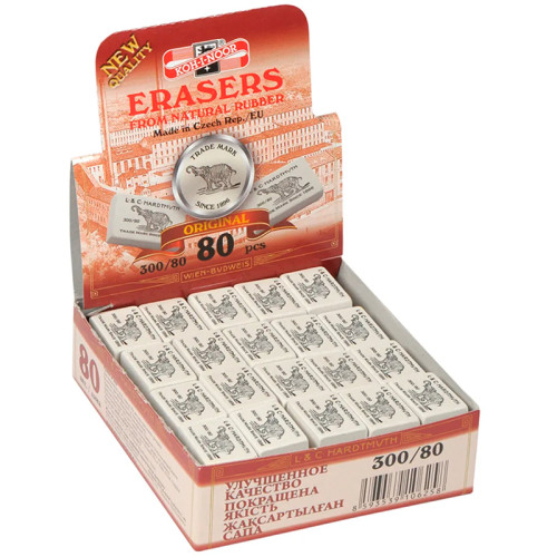 Ластик KOH-I-NOOR "Elephant 80", прямоугольный, белый (26х19х8 мм)