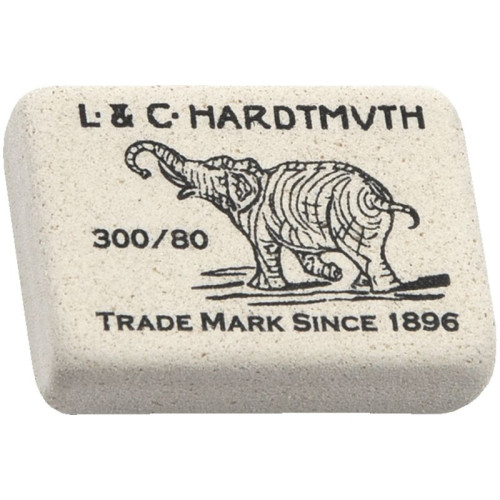 Ластик KOH-I-NOOR "Elephant 80", прямоугольный, белый (26х19х8 мм)