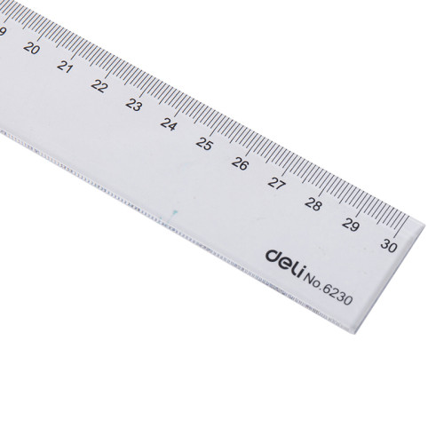 Линейка DELI "Clasic", 30 см, прозрачная