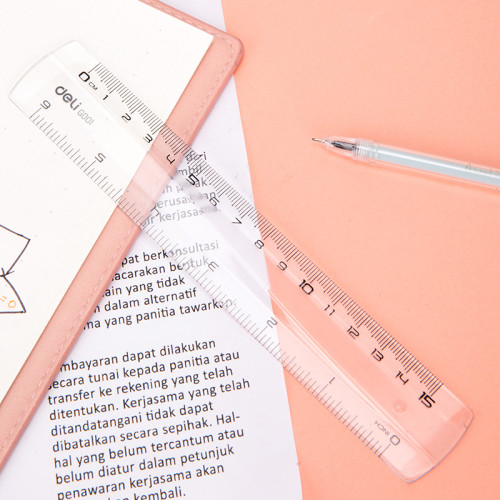 Линейка DELI "Pioneer" 15 см, прозрачная