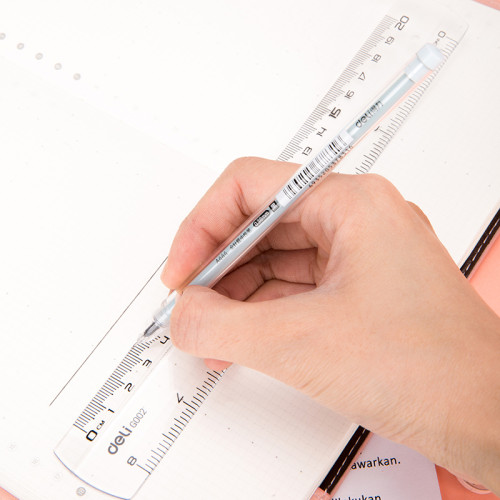 Линейка DELI "Pioneer" 20 см, прозрачная