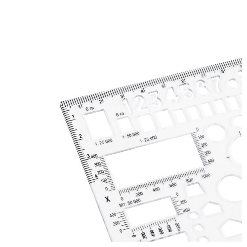 Линейка СТАММ офицерская, гибкая бесцветная, печатная шкала