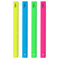 Линейка СТАММ "Neon" 30 см, неоновые цвета