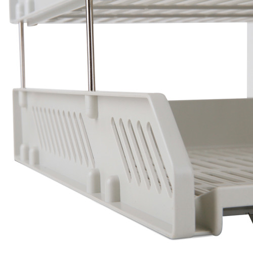 Лоток горизонтальный DELI, 2-х рядный, пластик,  серый