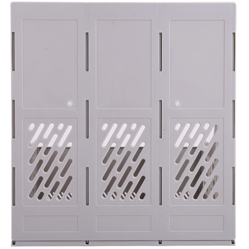 Лоток вертикальный DELI, 3 отделения, серый