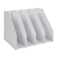 Лоток вертикальный DELI, 4 отделения, складной, серый