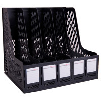 Лоток вертикальный DELI, 5 отделений, чёрный